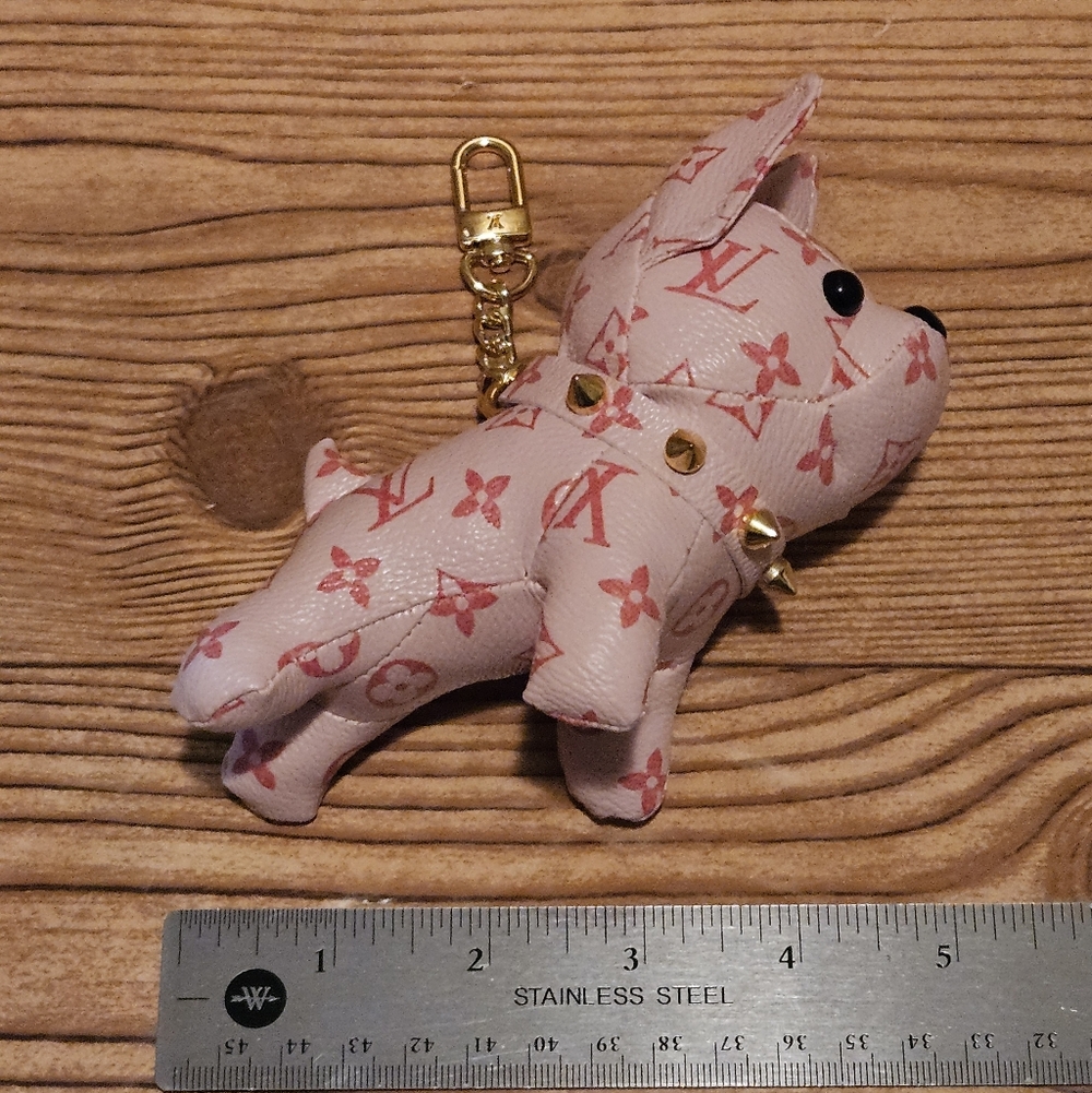 Pink Frenchie dog bag charm/keychain Designer Inspired - Picture 8 of 8